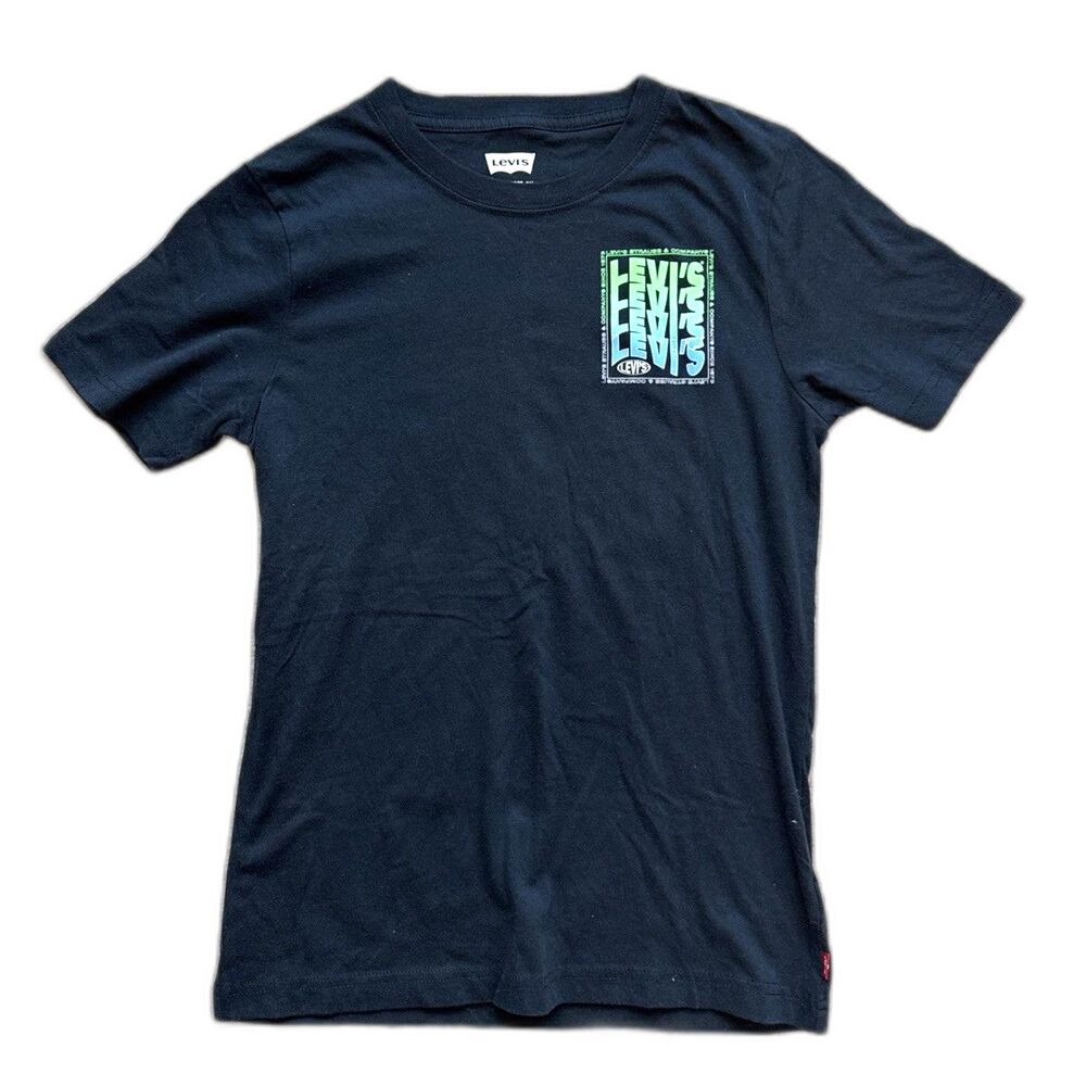 Levi's Boys Large 14/16 Graphic T-Shirt Black Short Sleeve Cotton Crew Neck Top
